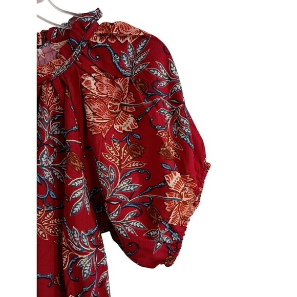 Band of the Free Dress Medium Connie Garnet Blush Boho Red Tiered Skirt Tassels - Picture 8 of 15